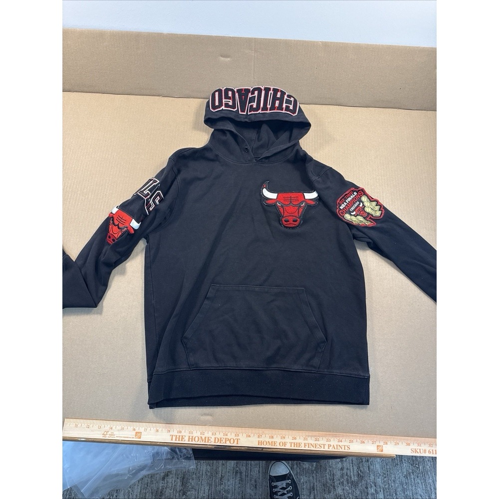 PRO STANDARD Chicago Bulls Black 6 Time NBA Finals Champions Hoodie‎ Sz 2XL Mens